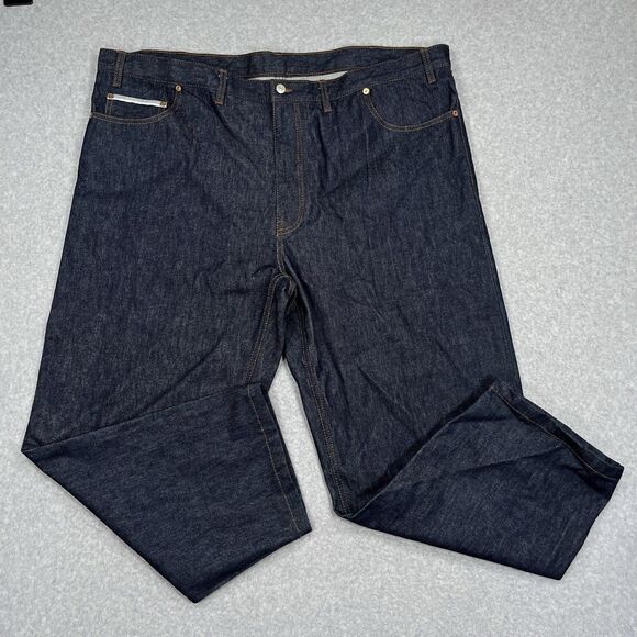 Luxire Custom Clothing Selvedge Jeans Mens 48 x 29 Loose Tapered Dark Denim $150 - Picture 2 of 13